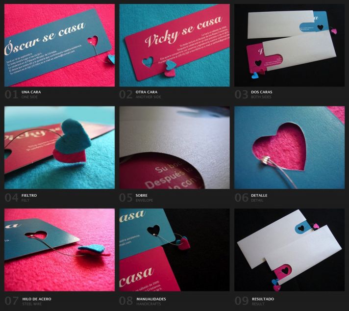 pink and blue interactive wedding invitation