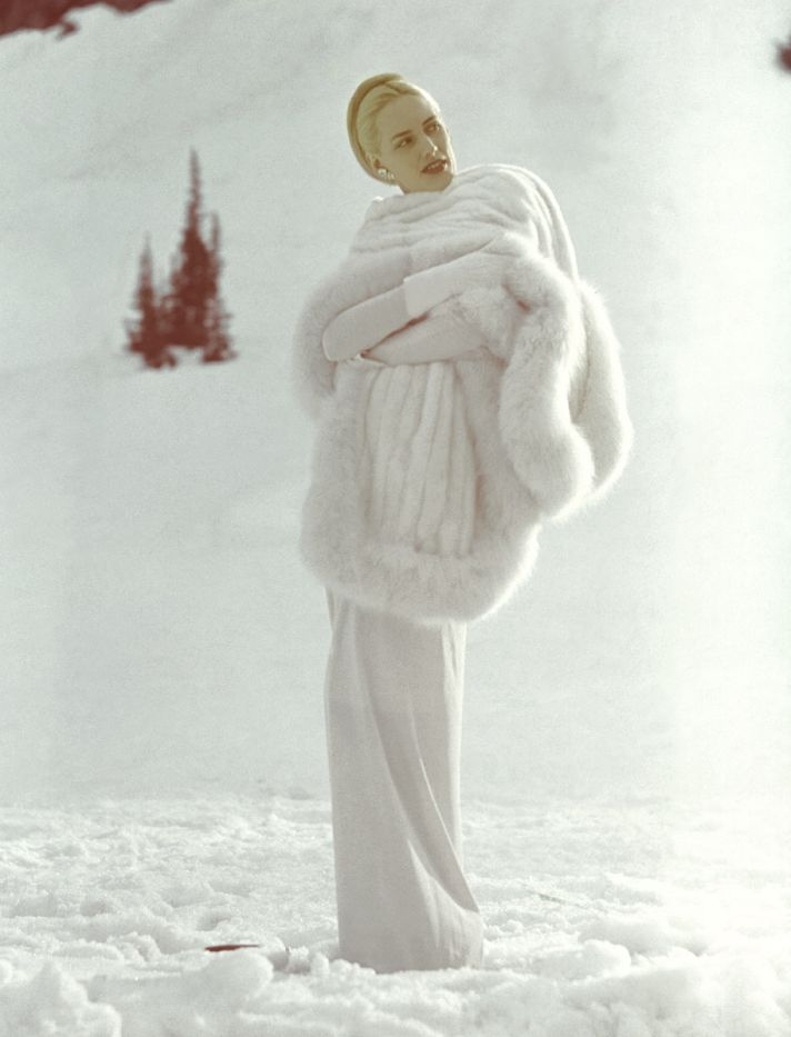 high fashion fur stole for winter brides