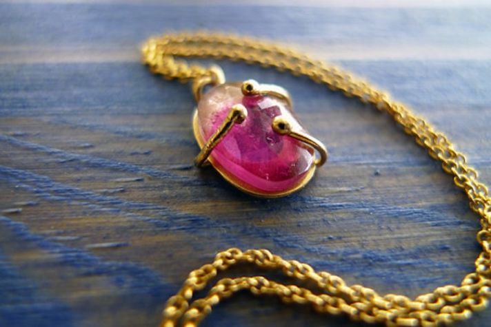 Pink and gold necklace