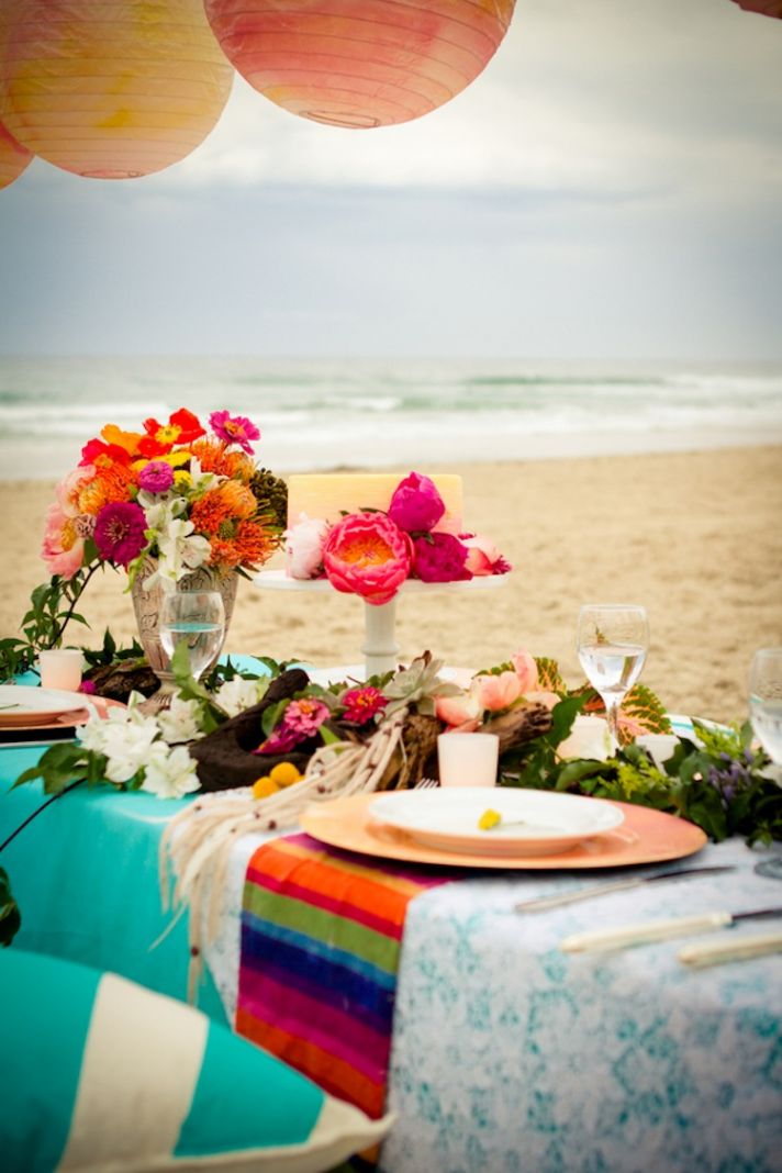 Beach reception decor in Australia