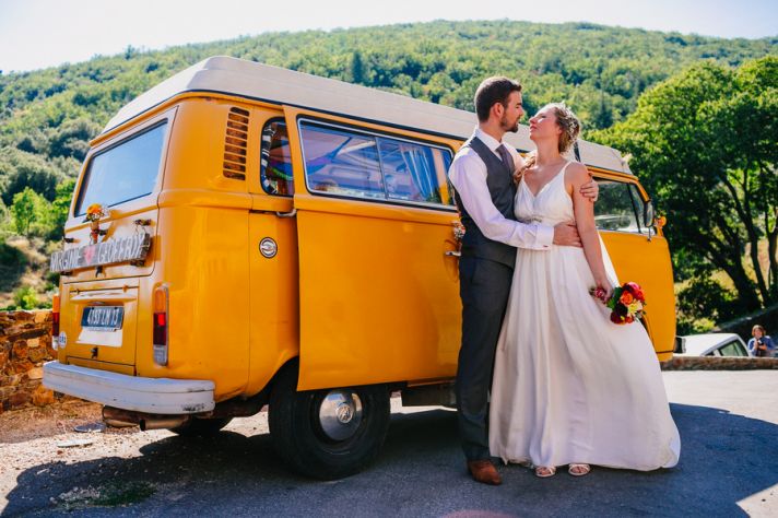 VW van for a French Real Wedding