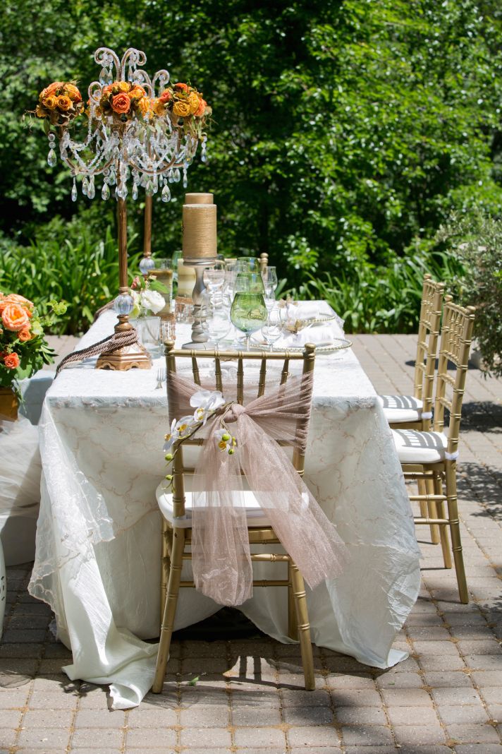 Romantic wine country reception table
