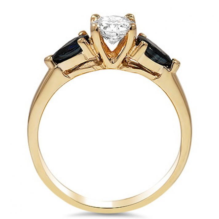 Antique Diamond and Sapphire Engagement Ring