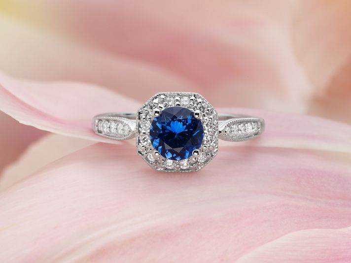 Victorian Sapphire Halo Ring