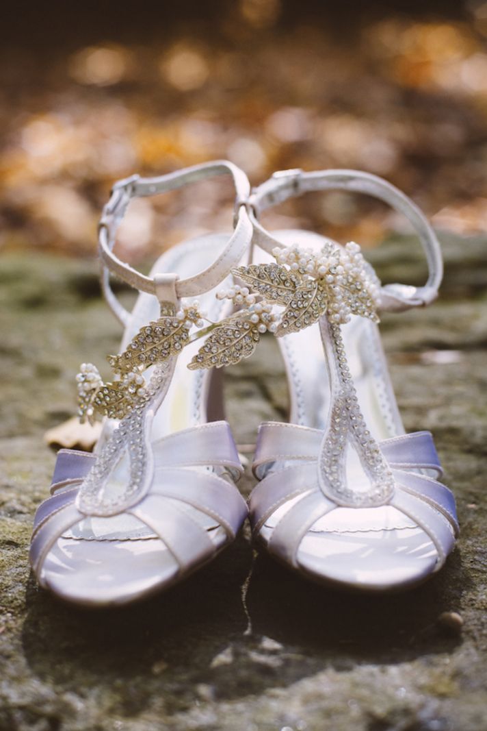 Bridal Shoes and Pretty Leaf Inspired Hair Accessory