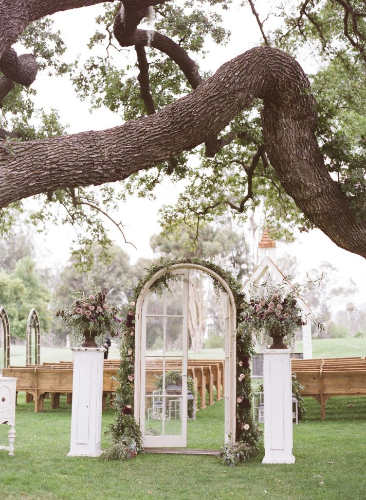 Romantic French Door Ceremony Entrance