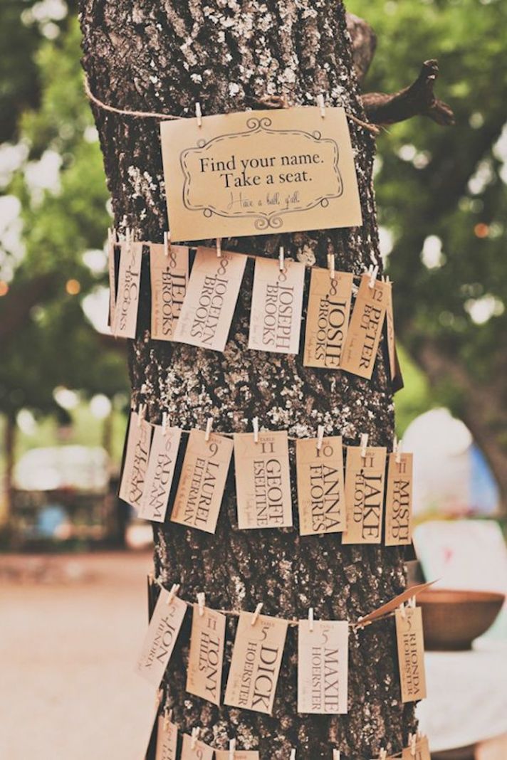 Tree Trunk Escort Card Display