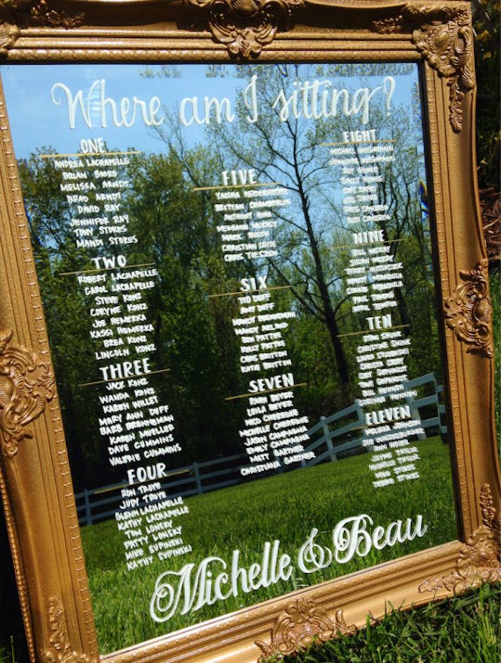Vintage Mirror Seating Chart