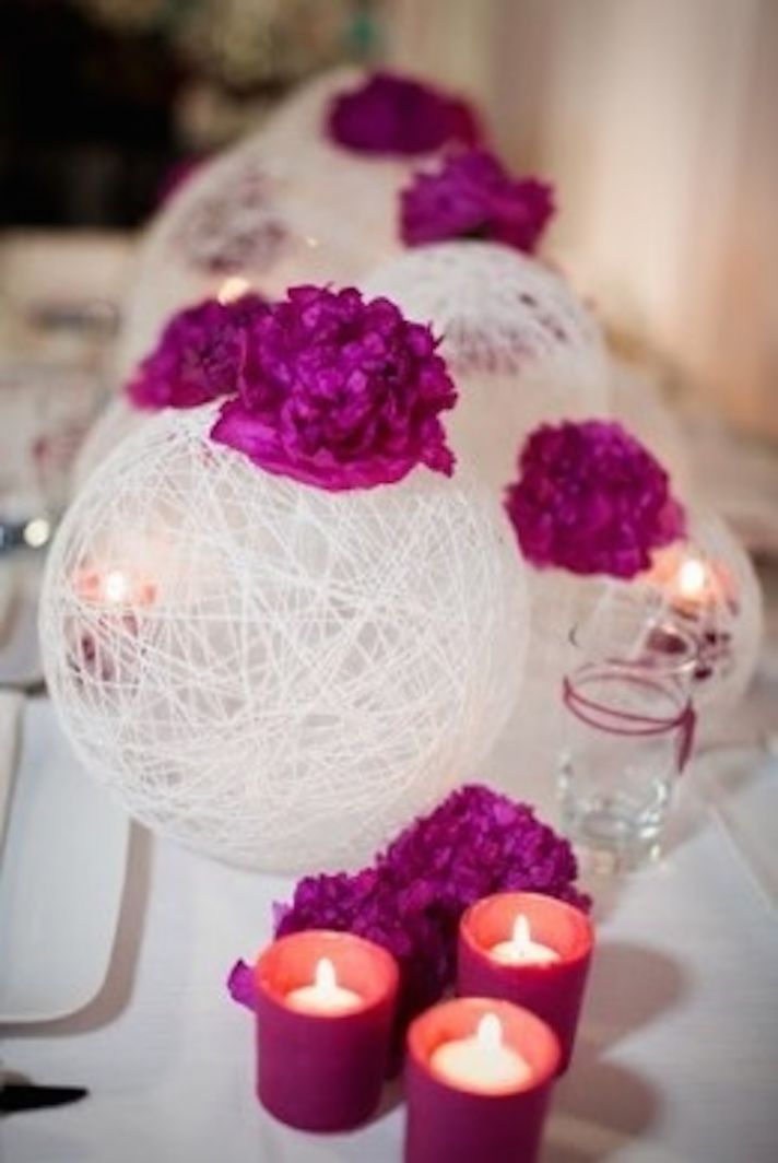 Modern Yarn Ball Centerpieces