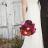 September bride holds bold bridal bouquet