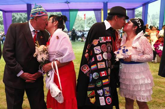 Best of Brides and Grooms in Costume mass Moonie wedding