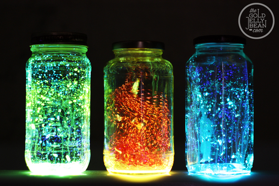 photo of Wedding Decor DIYs glow in the dark mason jars