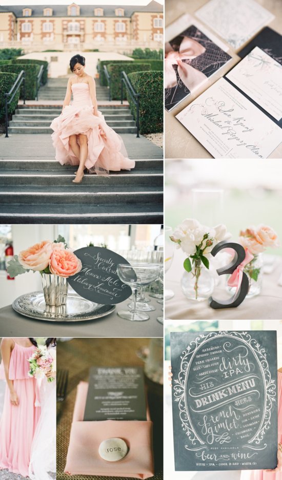 photo of Wedding Color Inspiration Blush and Charcoal