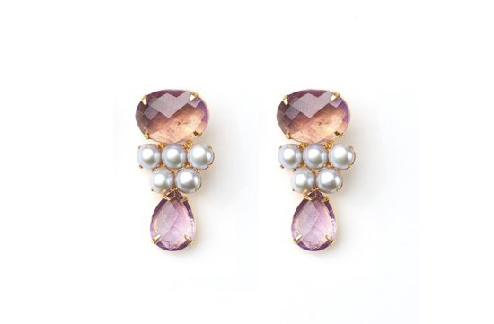 Amethyst Wedding Jewelry with pearls