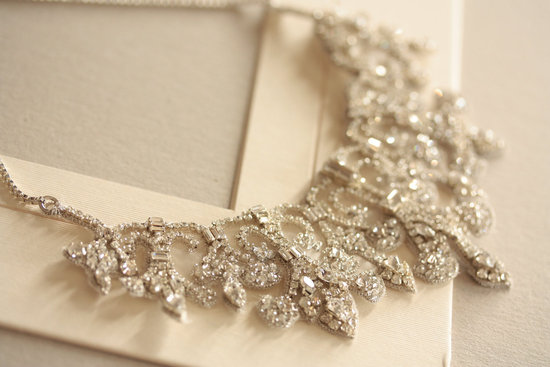 Vintage inspired bridal necklace statement wedding jewelry