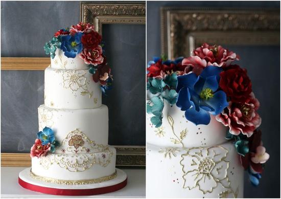 photo of 25 Delightful Wedding Cakes with Cascading Florals