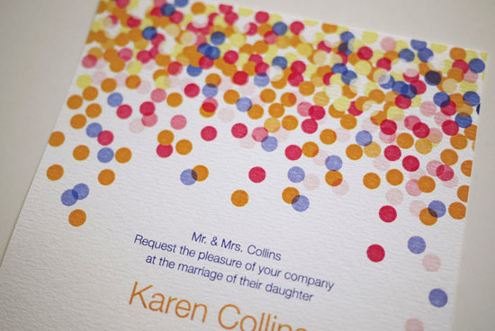 photo of Confetti inspired wedding invitation colorful