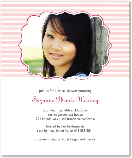 photo of Studio basics: bridal shower invitations, Chic Pinstripes
