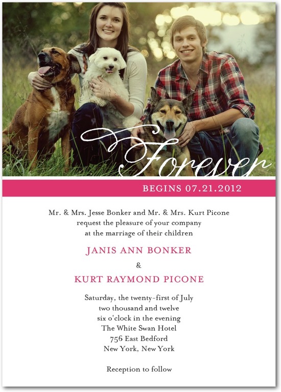 photo of Signature white wedding invitations, Forever Flourish