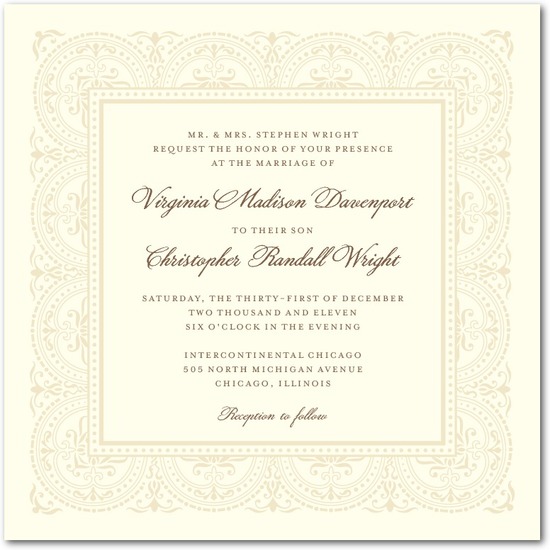 photo of Signature ecru wedding invitations, Delicate Details