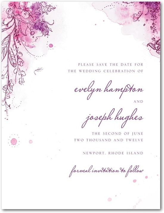 photo of Signature white textured save the date cards, Painterly Passion