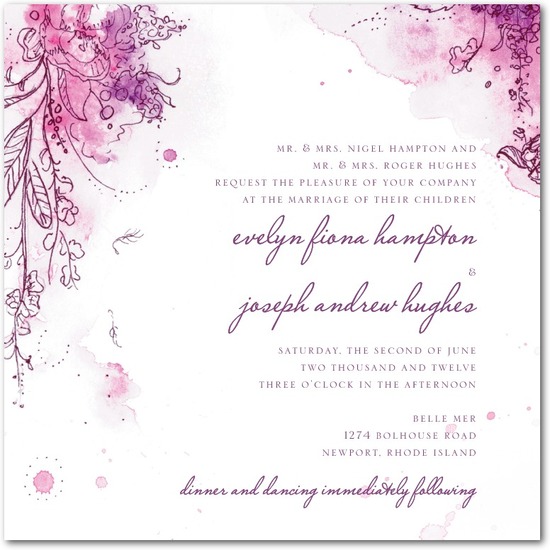 photo of Signature white textured wedding invitations, Painterly Passion