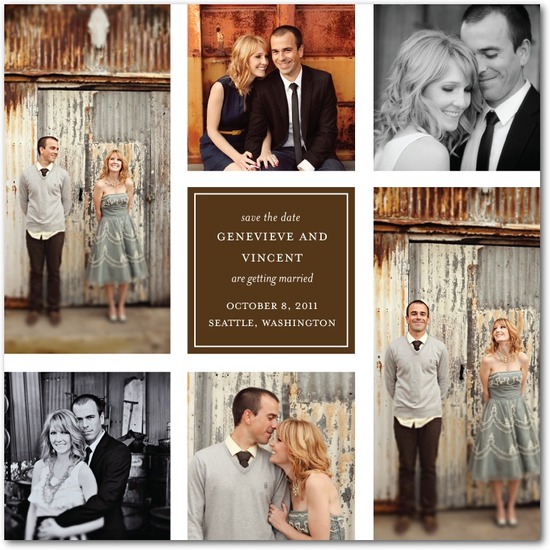 photo of Signature white photo save the date cards, Photo Blocks