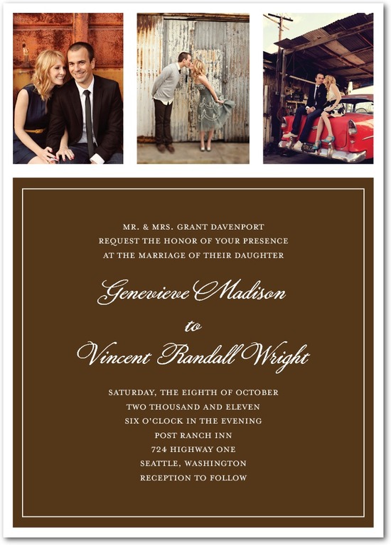 photo of Signature white wedding invitations, Photo Blocks