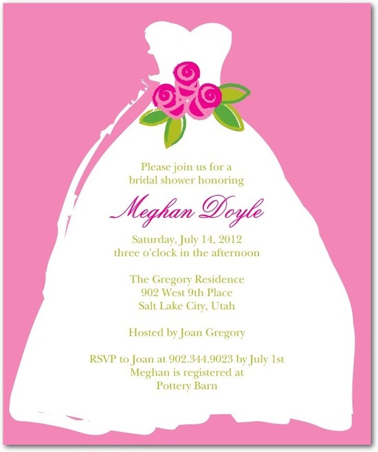 photo of Studio basics: bridal shower invitations, Rosebud Gown