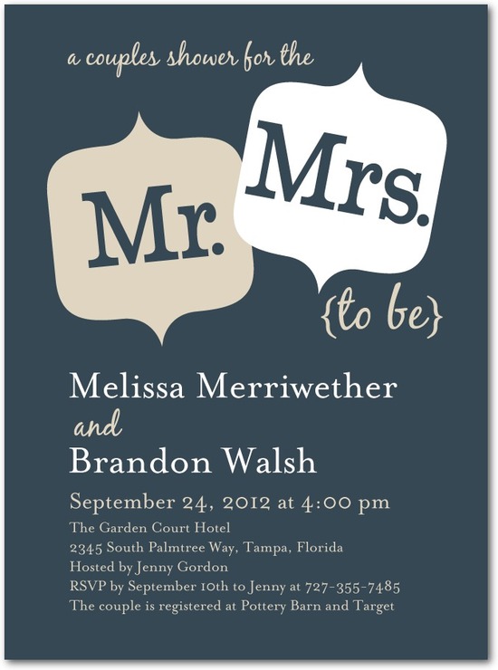 photo of Signature white bridal shower invitations, Couple Cuteness