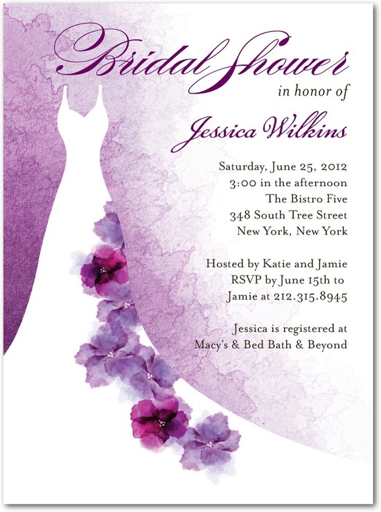 photo of Signature white textured bridal shower invitations, Softly Gowned
