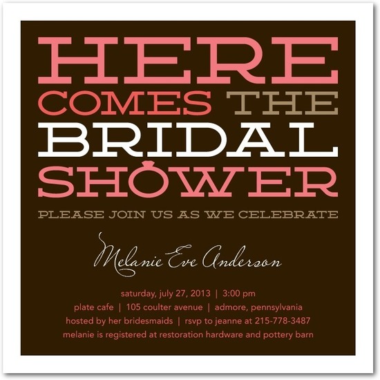 photo of Signature white bridal shower invitations, Lovable Lettering