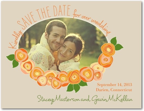 photo of Save the date postcards, Fresh Garland