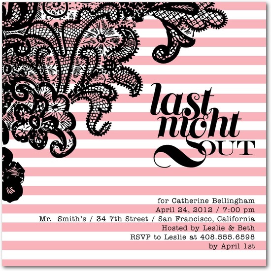 photo of Signature white party invitations, Secret Stripes
