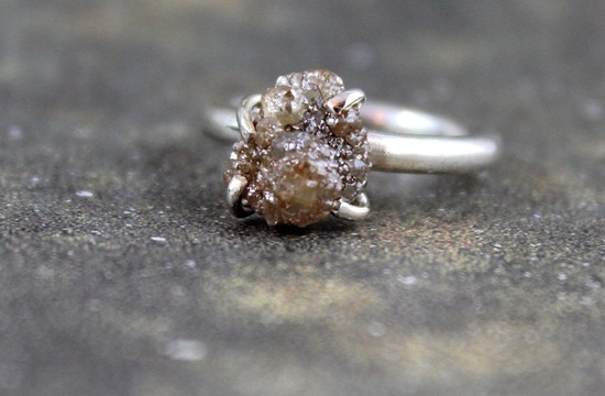 Rough Diamond Engagement Ring Eco Friendly Alternatives