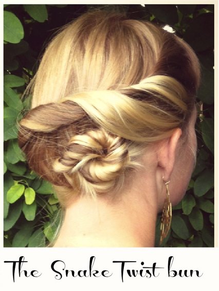 How To hair Girl DIY Wedding Hairstyle Snake Twist Bun 4