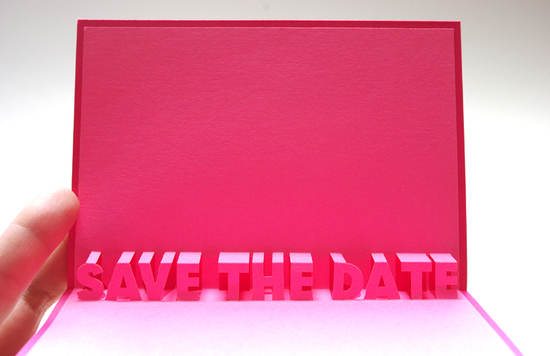 Hot Pink Wedding Save the Date Modern Popup