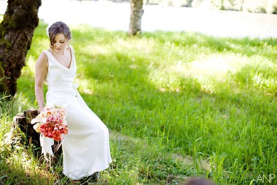 Ombre Bridal Bouquet in shades of peach