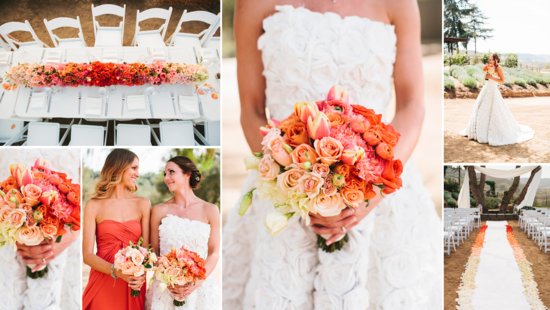 Peach Coral Ombre Wedding Inspiration