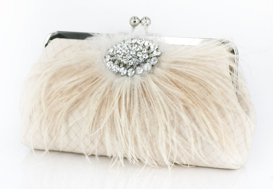 Feather Embellished Bridal Clutch