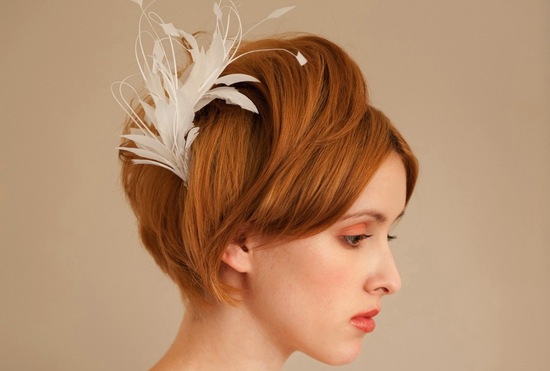 Vintage feather headpiece handmade bridal accessories