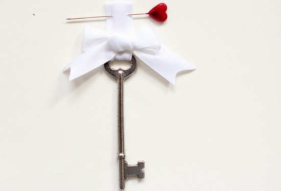 Unique Groom Boutonniere Key to my heart