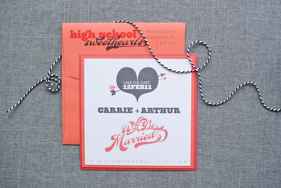 Love themed wedding invitations gray coral white