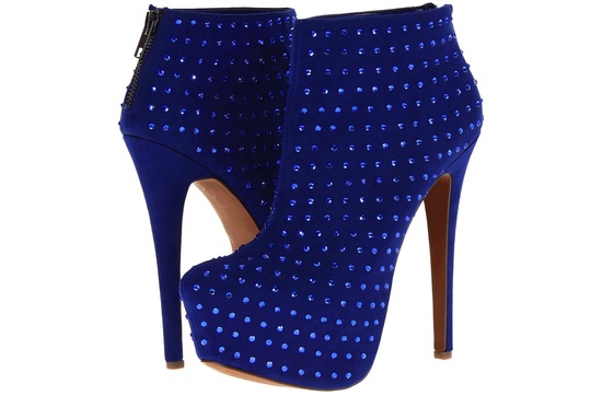 Blue Suede Bridal Boots with Crustal Studs