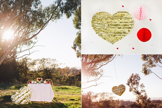 Valentines Day Wedding DIY Gold Pinata