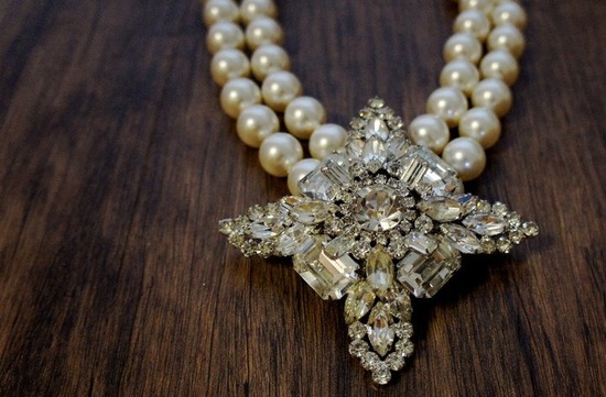 Statement Wedding Jewelry by House of Noyes vintage pearl necklace