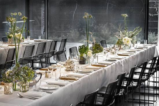 photo of Urban wedding reception venue with modern minimal decor
