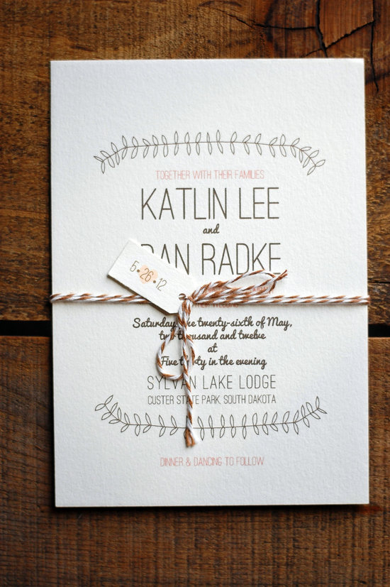 Rustic elegance neutral wedding invitations custom