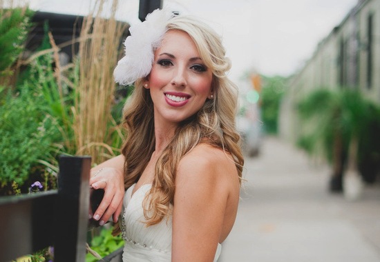 All down wedding hairstyle with sideswept bangs, 2