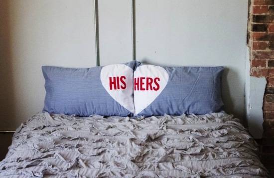 photo of his and hers pillow cases